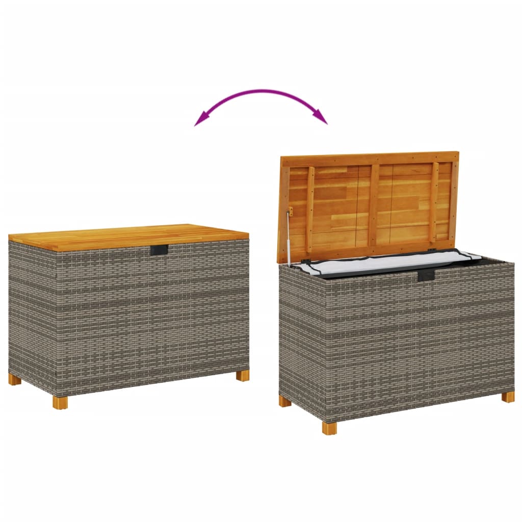 Tuinbox 110x55x63 cm poly rattan en acaciahout