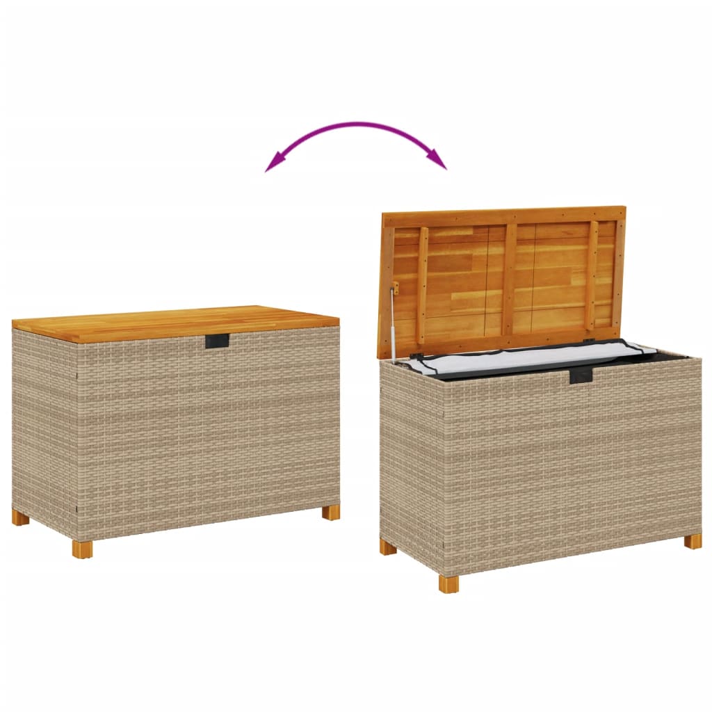 Tuinbox 110x55x63 cm poly rattan en acaciahout