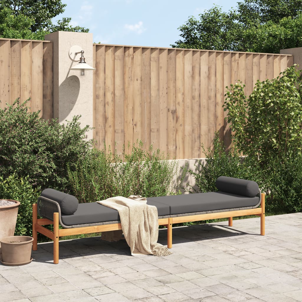 Tuinbank met kussen poly rattan acacia