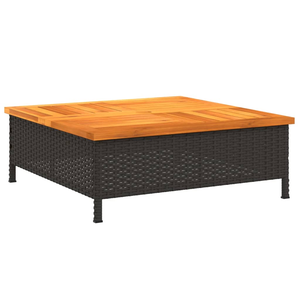 Parasolvoetbedekking 70x70x25 cm poly rattan acaciahout