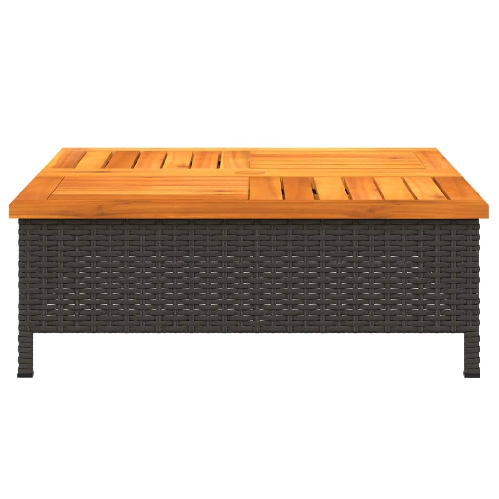 Parasolvoetbedekking 70x70x25 cm poly rattan acaciahout