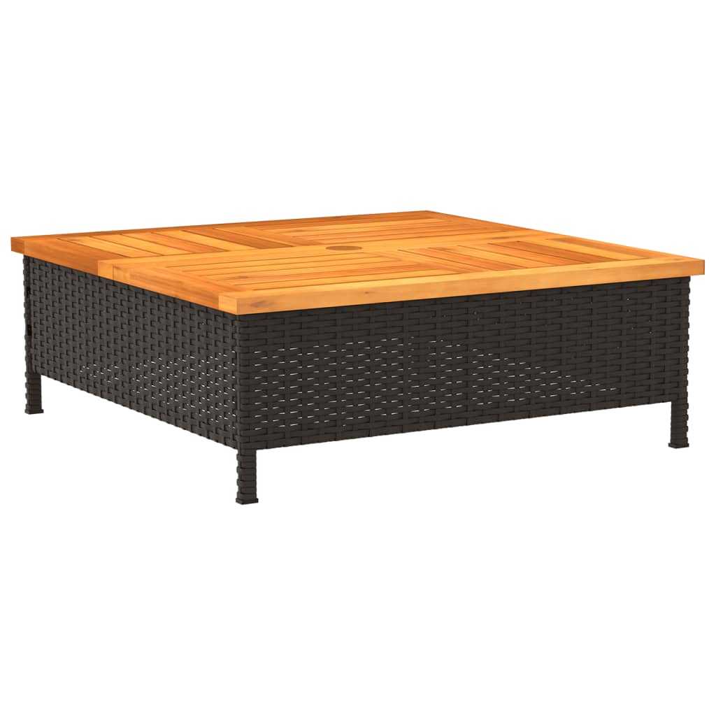 Parasolvoetbedekking 70x70x25 cm poly rattan acaciahout