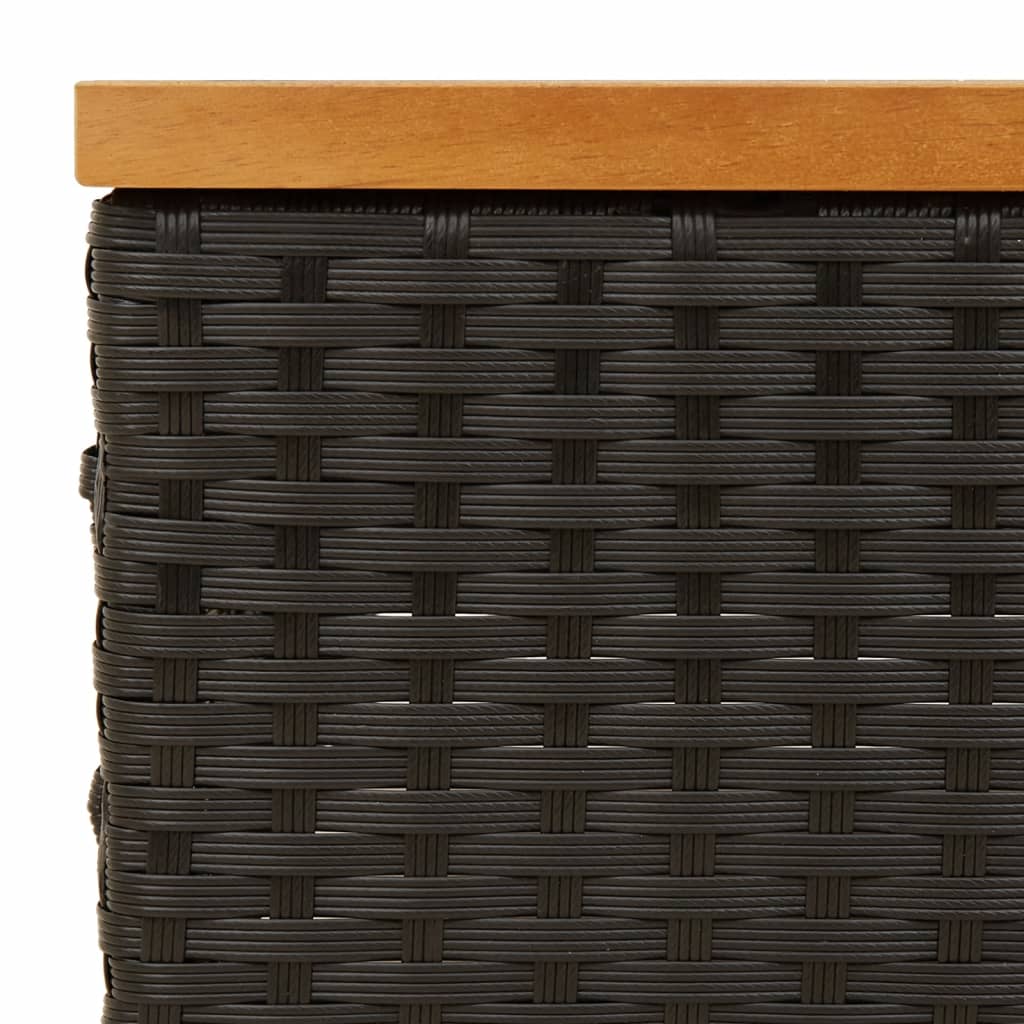 Parasolvoetbedekking 70x70x25 cm poly rattan acaciahout