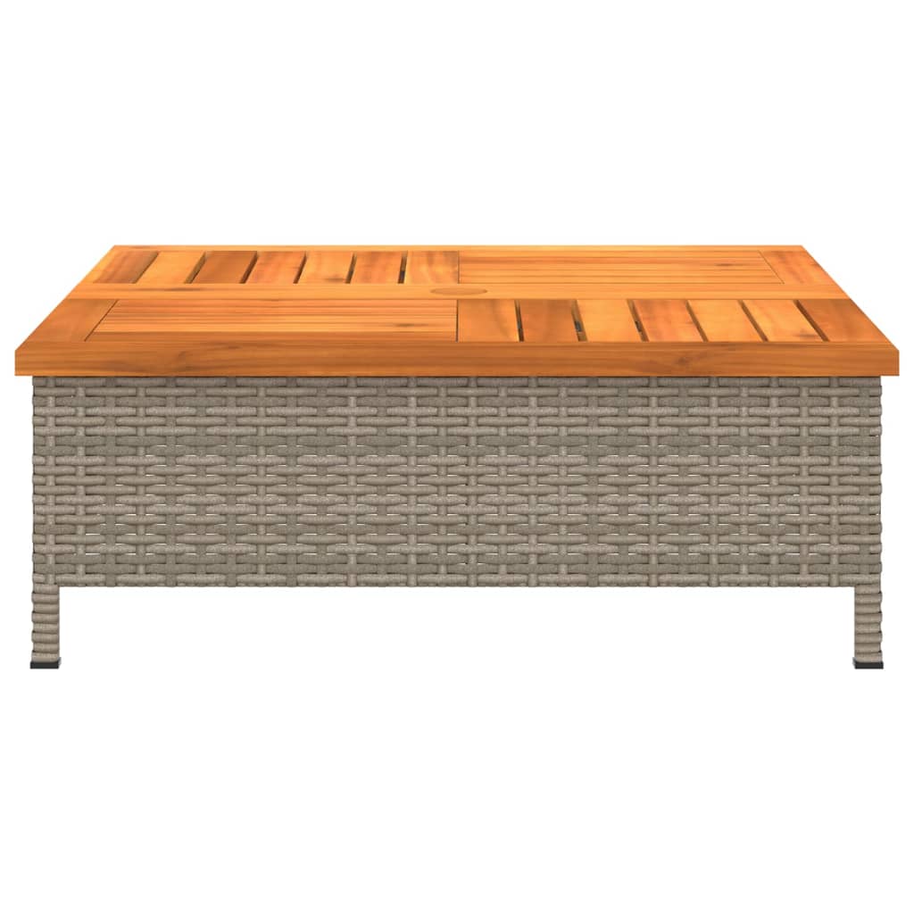 Parasolvoetbedekking 70x70x25 cm poly rattan acaciahout