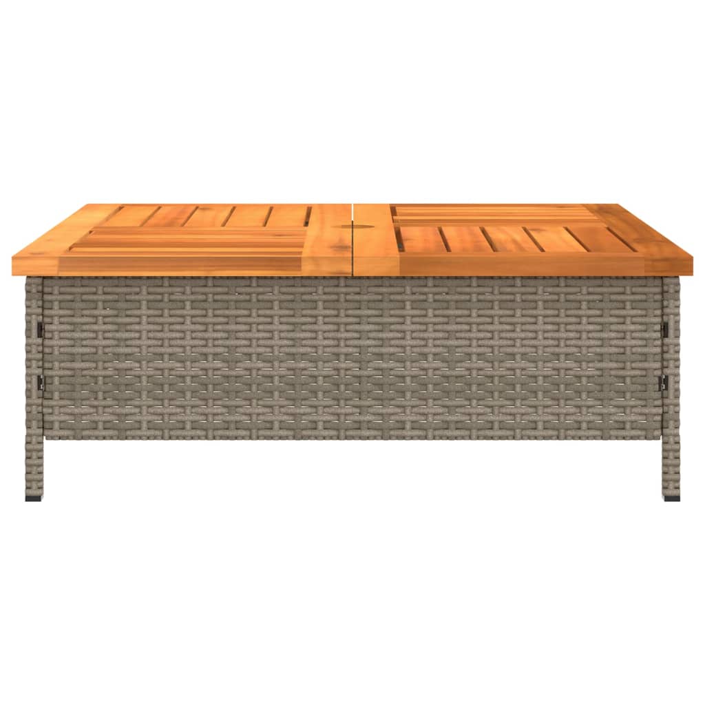 Parasolvoetbedekking 70x70x25 cm poly rattan acaciahout