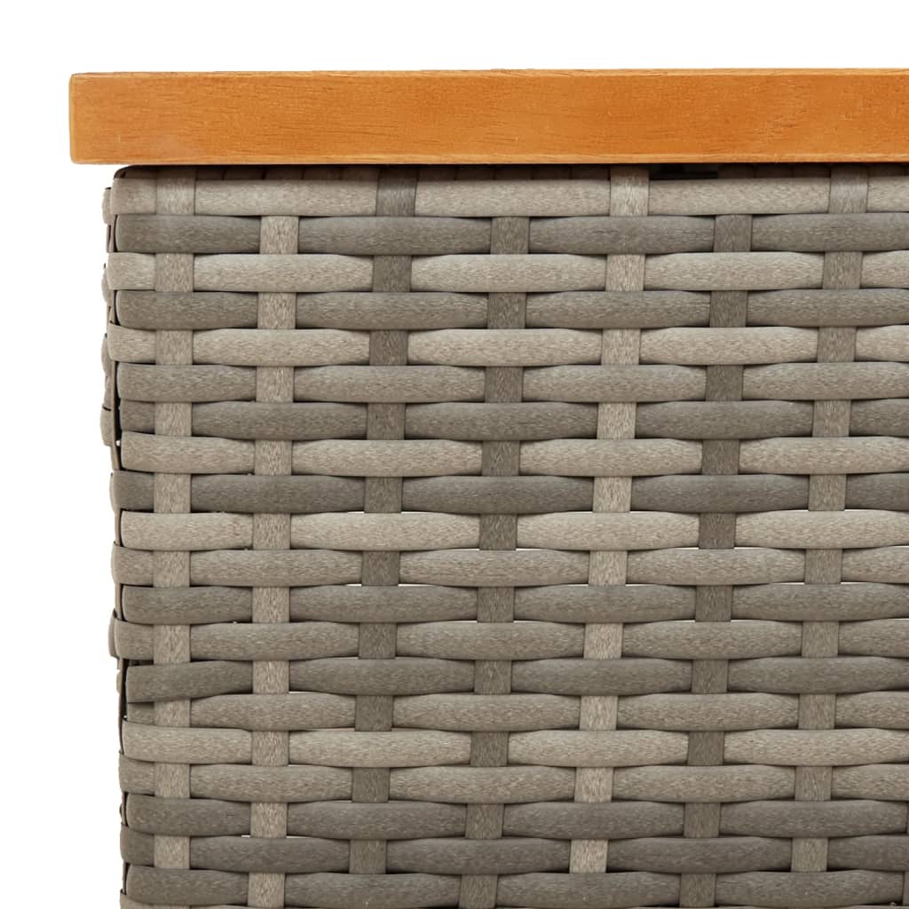 Parasolvoetbedekking 70x70x25 cm poly rattan acaciahout