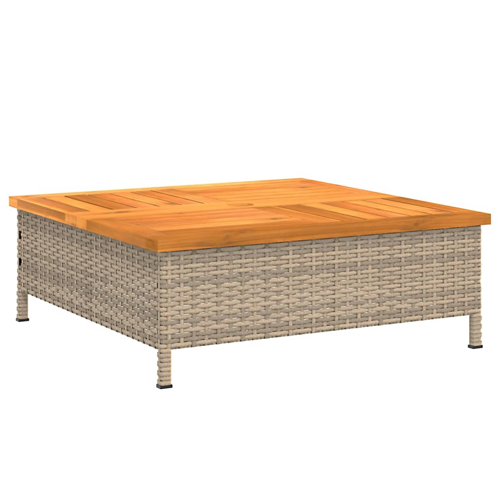 Parasolvoetbedekking 70x70x25 cm poly rattan acaciahout