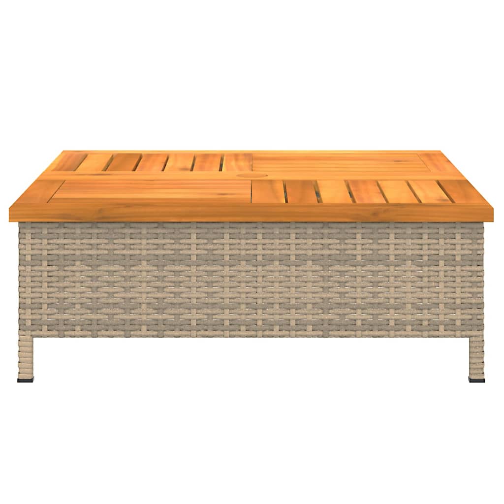 Parasolvoetbedekking 70x70x25 cm poly rattan acaciahout