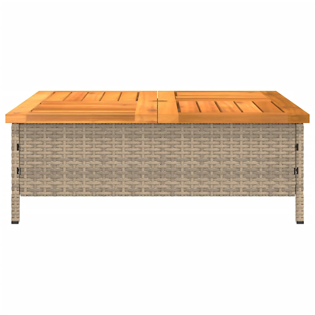 Parasolvoetbedekking 70x70x25 cm poly rattan acaciahout