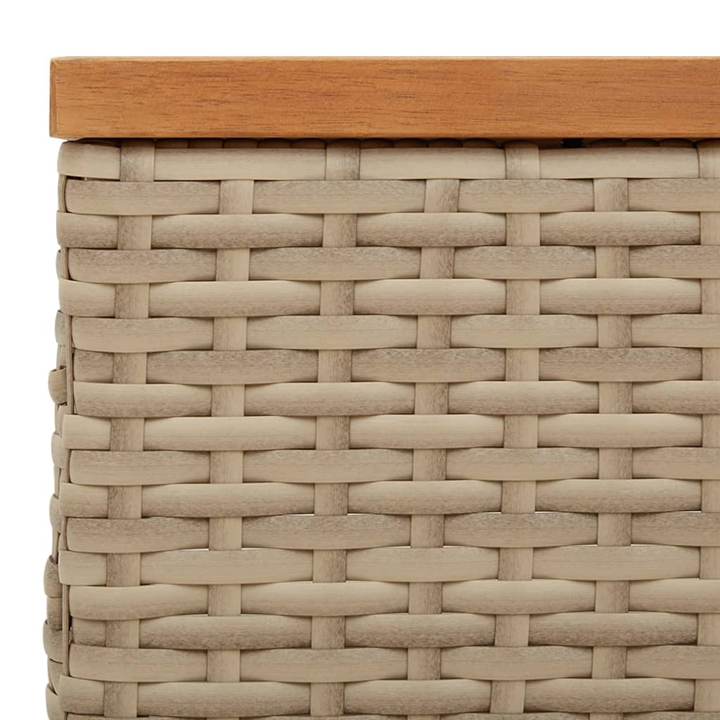 Parasolvoetbedekking 70x70x25 cm poly rattan acaciahout