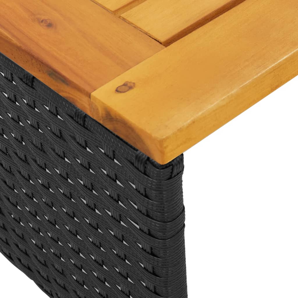 Tuinbank met tafel kussens L-vormig poly rattan