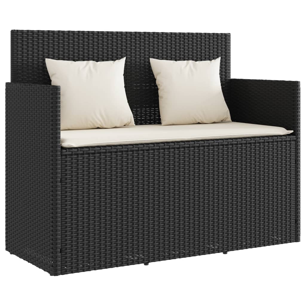 Tuinbank met kussens poly rattan