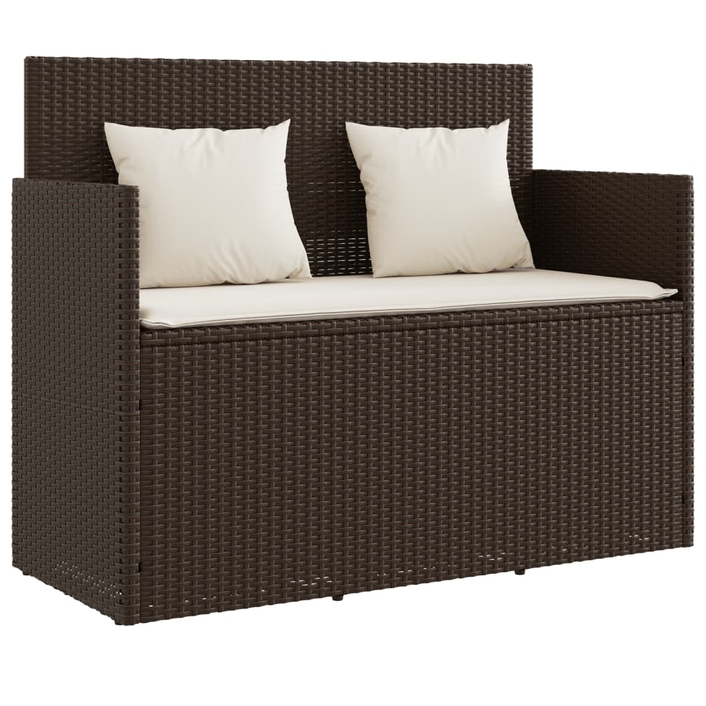 Tuinbank met kussens poly rattan