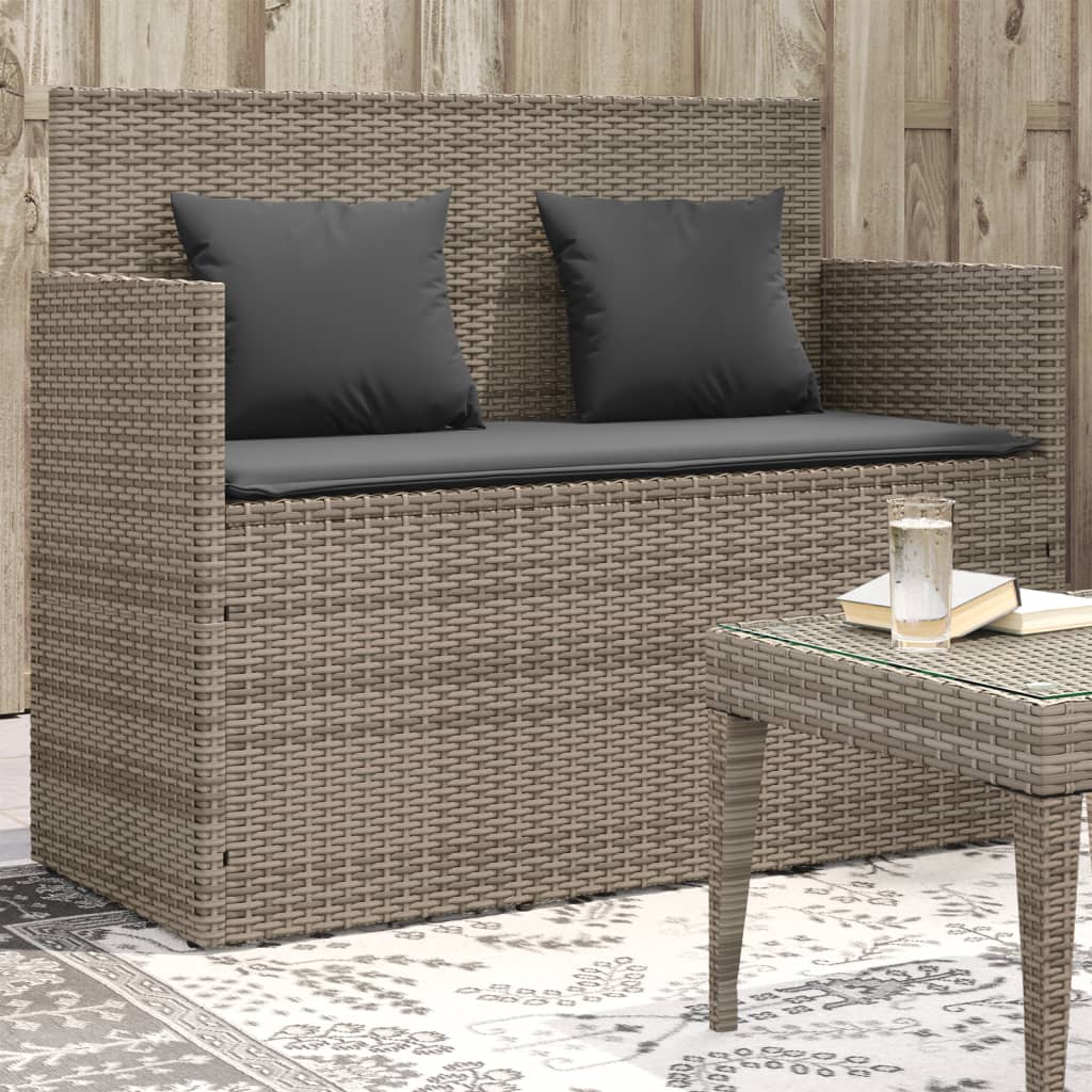 Tuinbank met kussens poly rattan