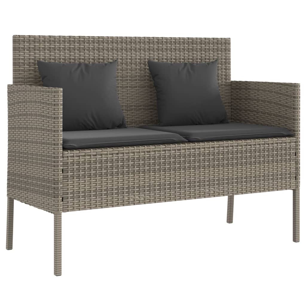 Tuinbank met kussens poly rattan