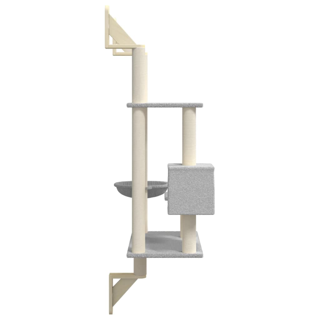 Kattenmeubel wandgemonteerd met krabpaal 153 cm