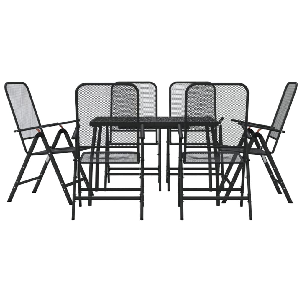 3-piece Garden set metal mesh anthracite