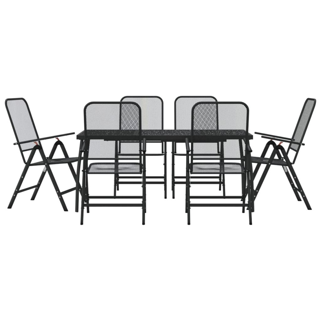 3-piece Garden set metal mesh anthracite