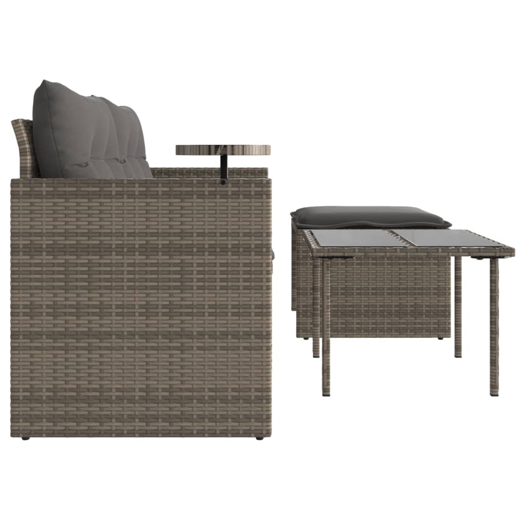 3-delige Loungeset met kussens poly rattan