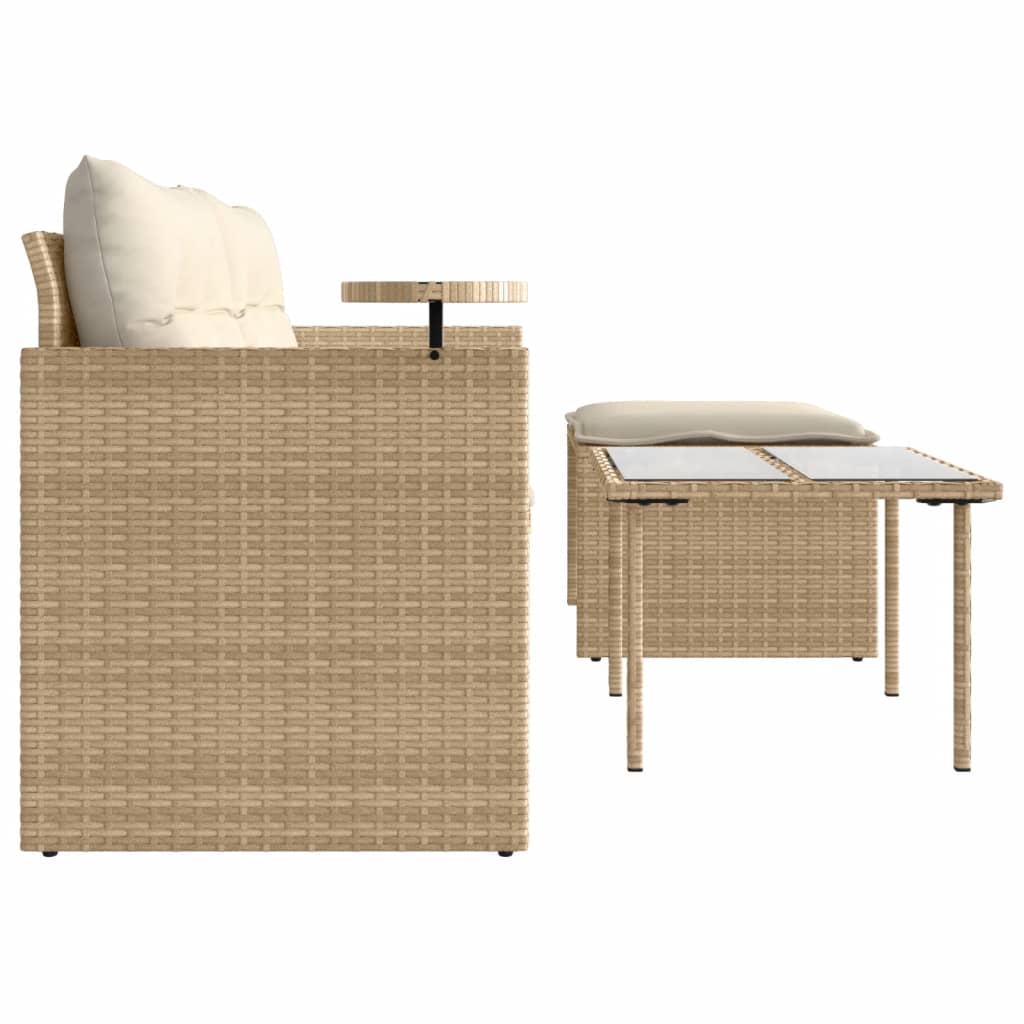 3-delige Loungeset met kussens poly rattan