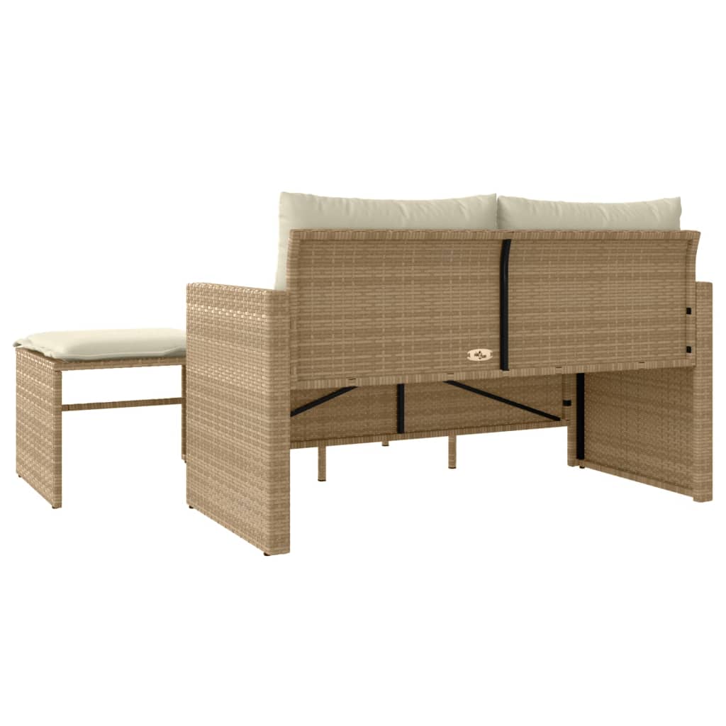 3-delige Loungeset met kussens poly rattan