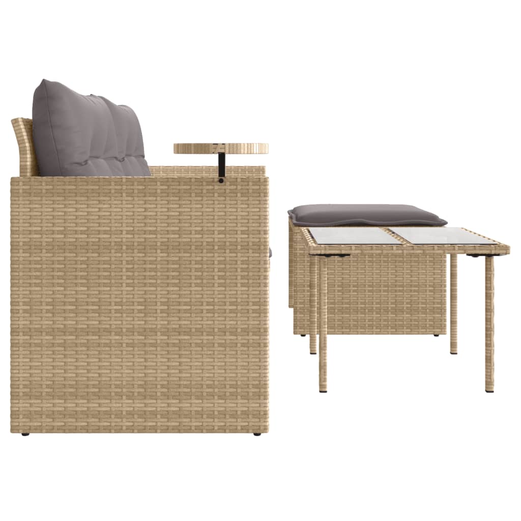 3-delige Loungeset met kussens poly rattan