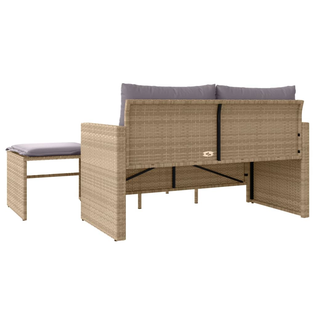 3-delige Loungeset met kussens poly rattan