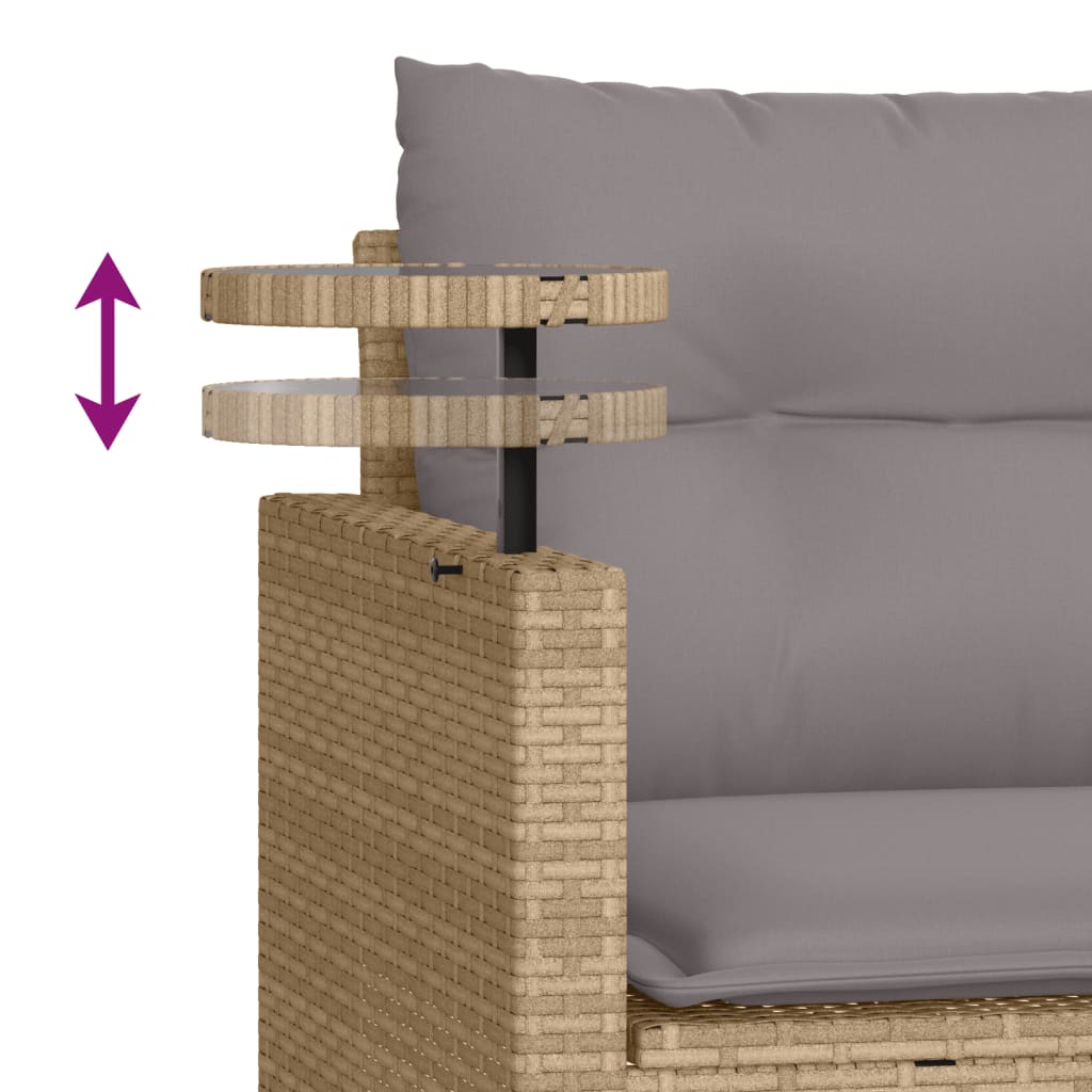 3-delige Loungeset met kussens poly rattan