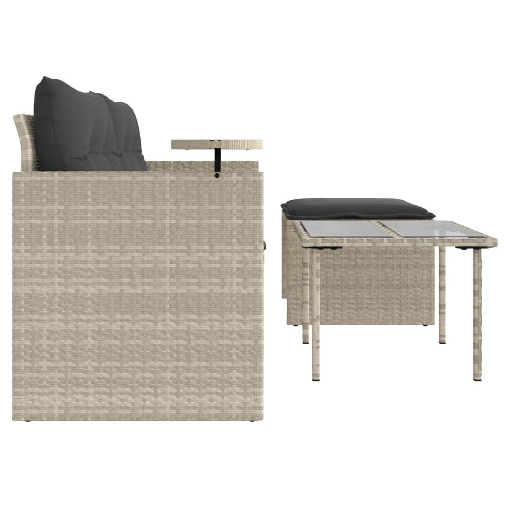 3-delige Loungeset met kussens poly rattan