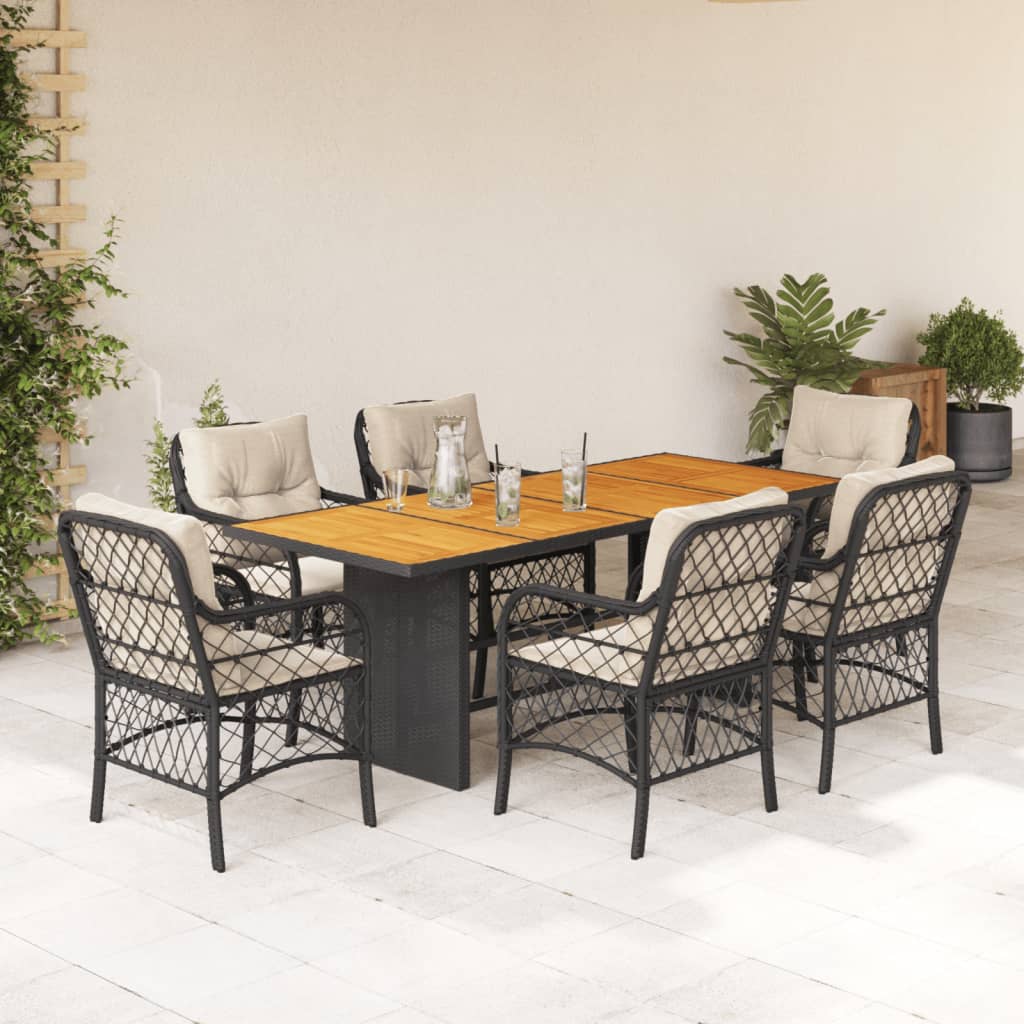 9-delige Tuinset met kussens poly rattan