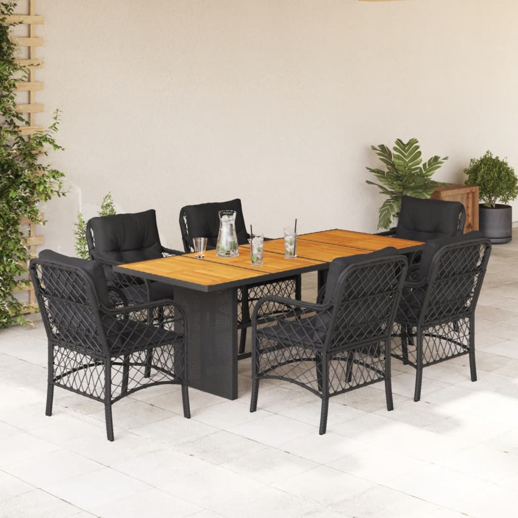 9-delige Tuinset met kussens poly rattan