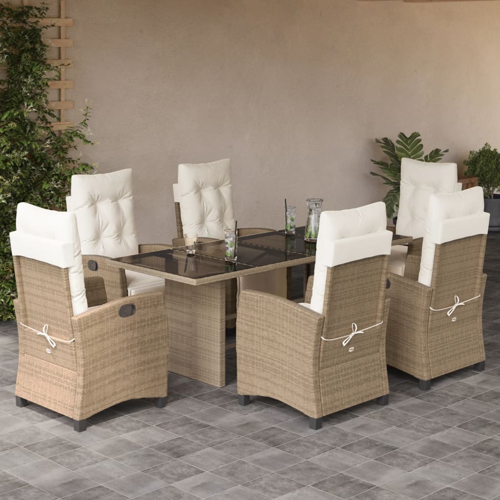 9-delige Tuinset met kussens poly rattan