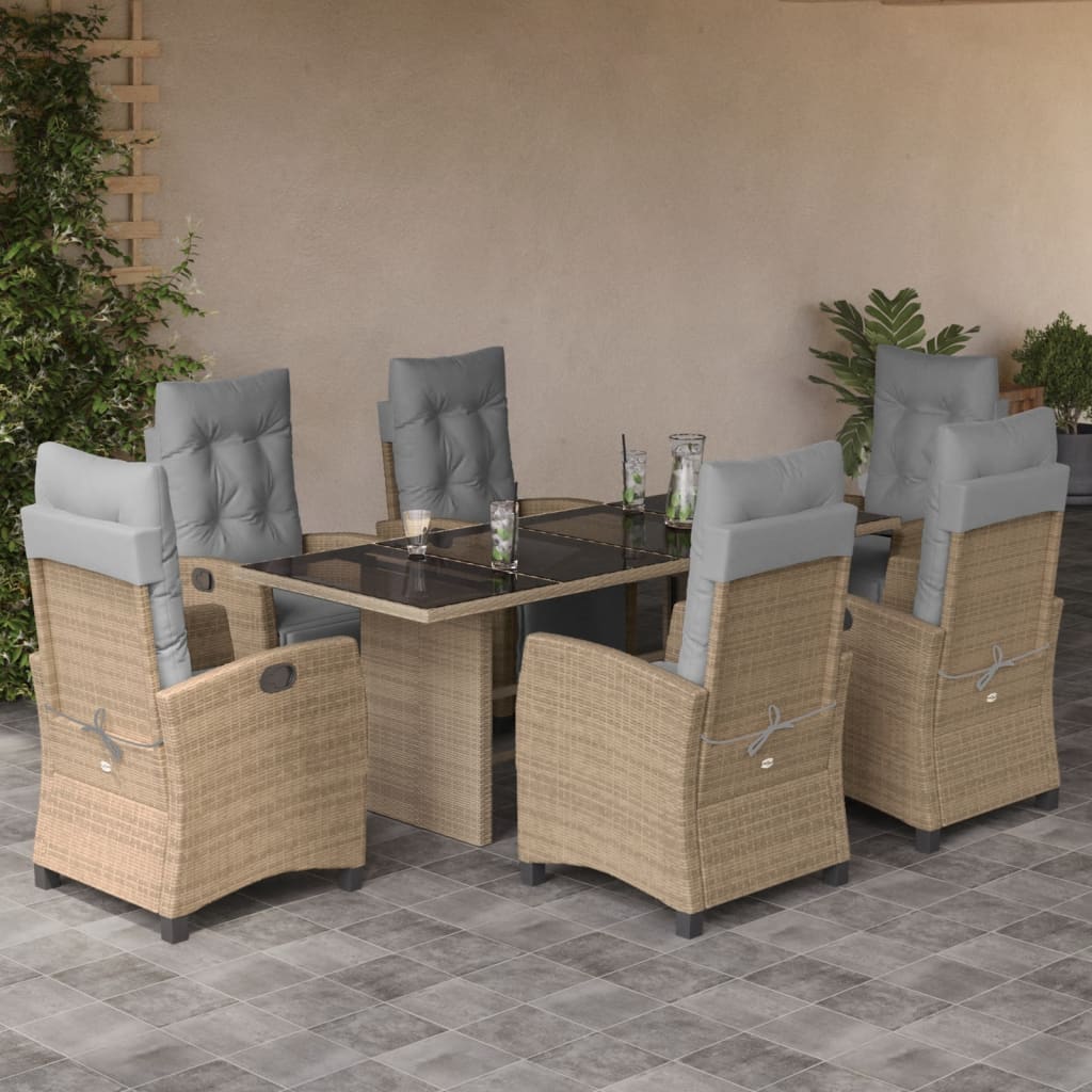 9-delige Tuinset met kussens poly rattan