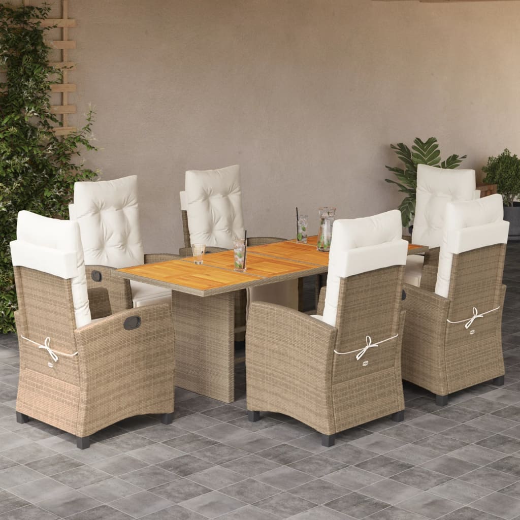 9-delige Tuinset met kussens poly rattan