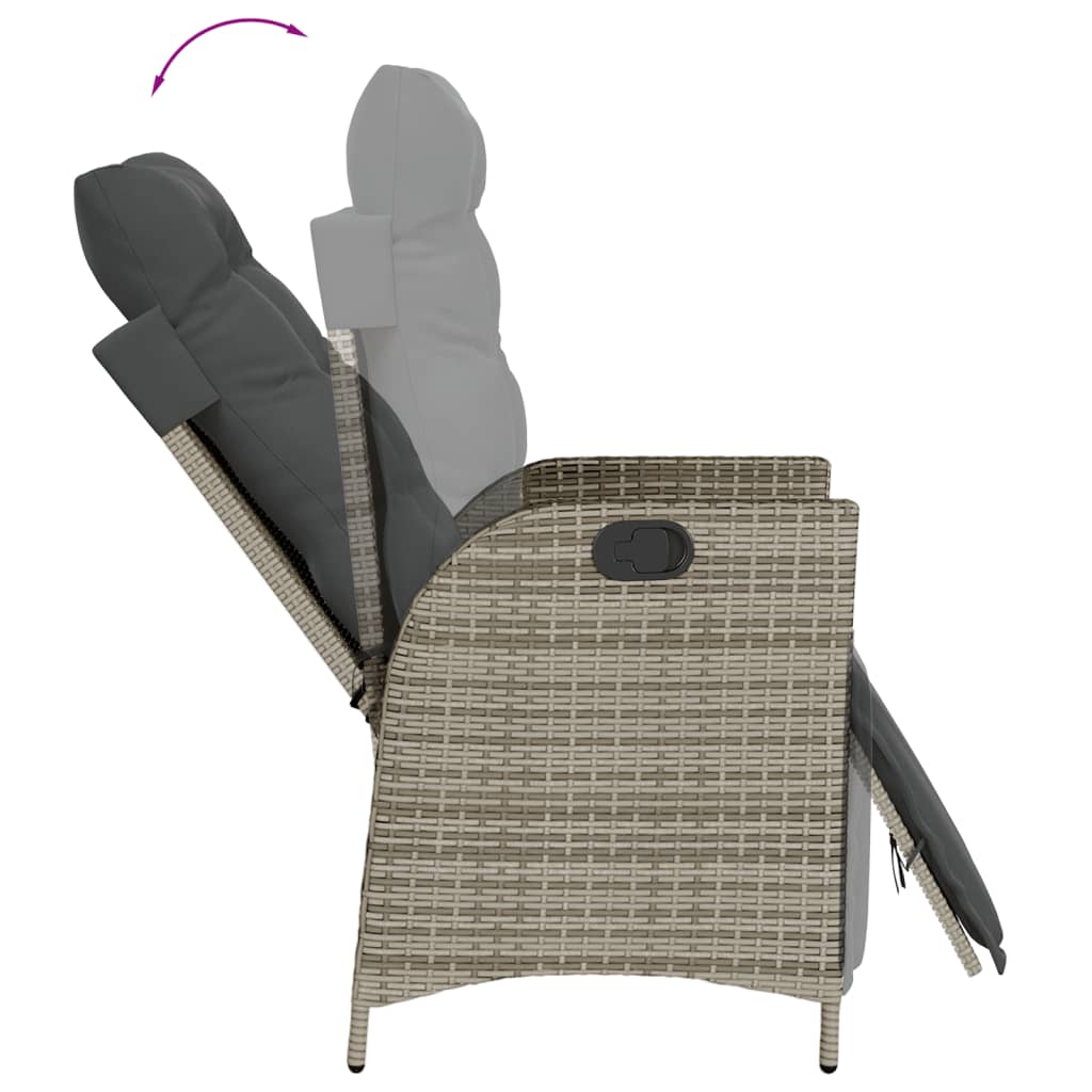 3-delige Tuinset met kussens poly rattan