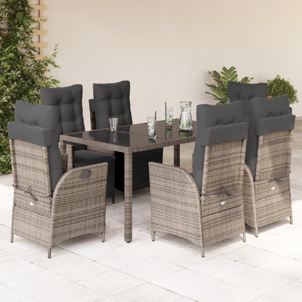 3-delige Tuinset met kussens poly rattan