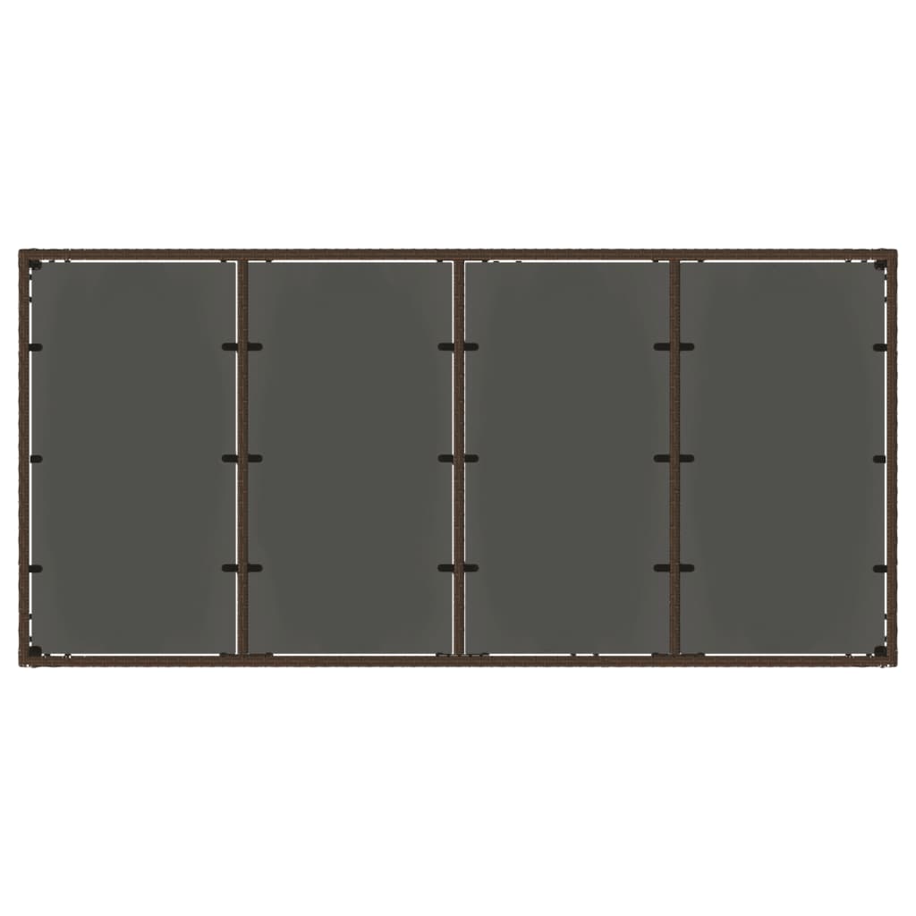 Tuintafel met glazen blad 190x90x75 cm poly rattan