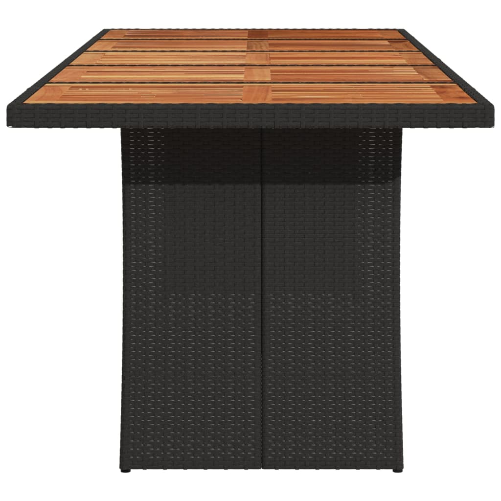 Tuintafel met glazen blad 240x90x75 cm poly rattan