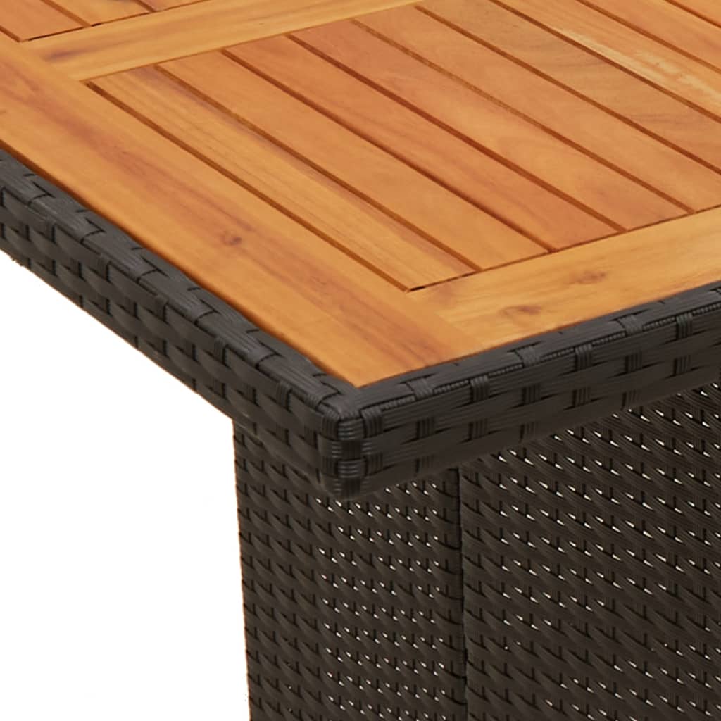 Tuintafel met glazen blad 240x90x75 cm poly rattan