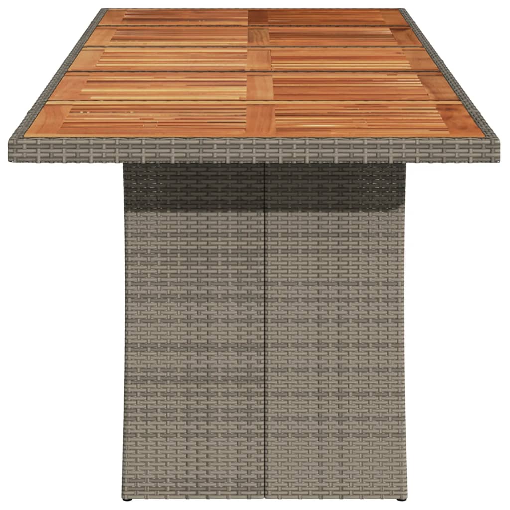 Tuintafel met glazen blad 240x90x75 cm poly rattan