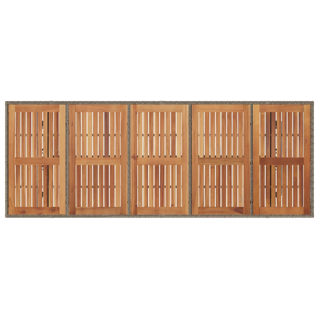 Tuintafel met glazen blad 240x90x75 cm poly rattan