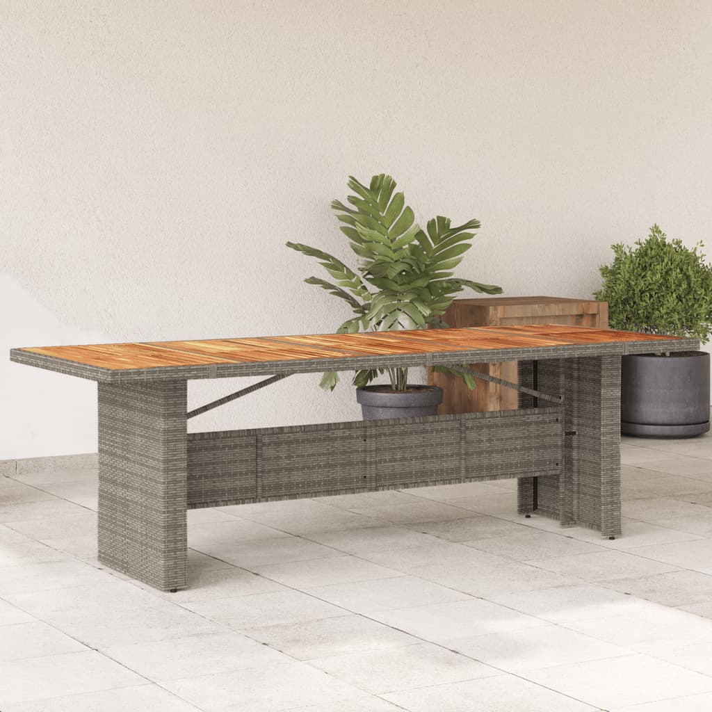 Tuintafel met glazen blad 240x90x75 cm poly rattan