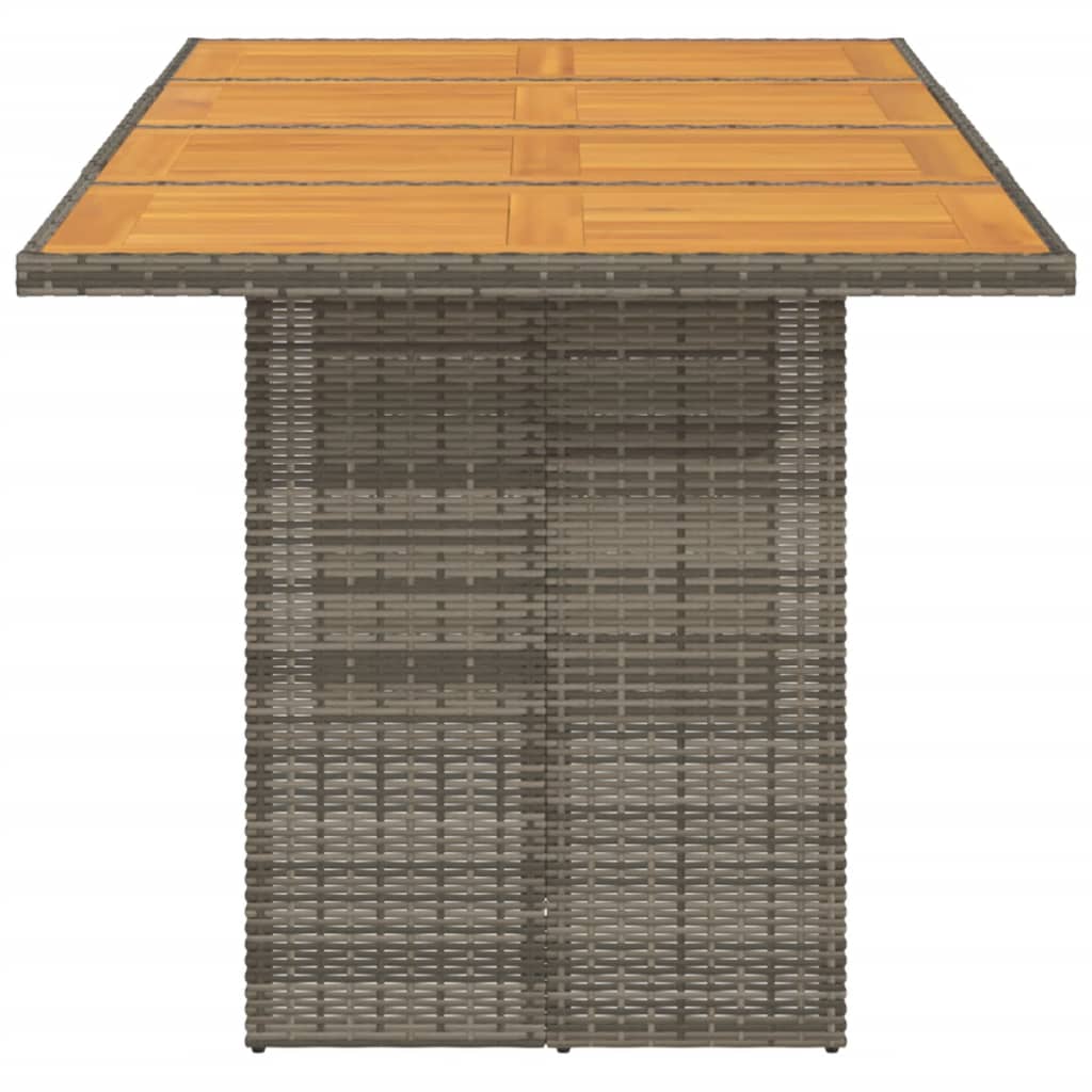 Tuintafel met glazen blad 190x80x75 cm poly rattan