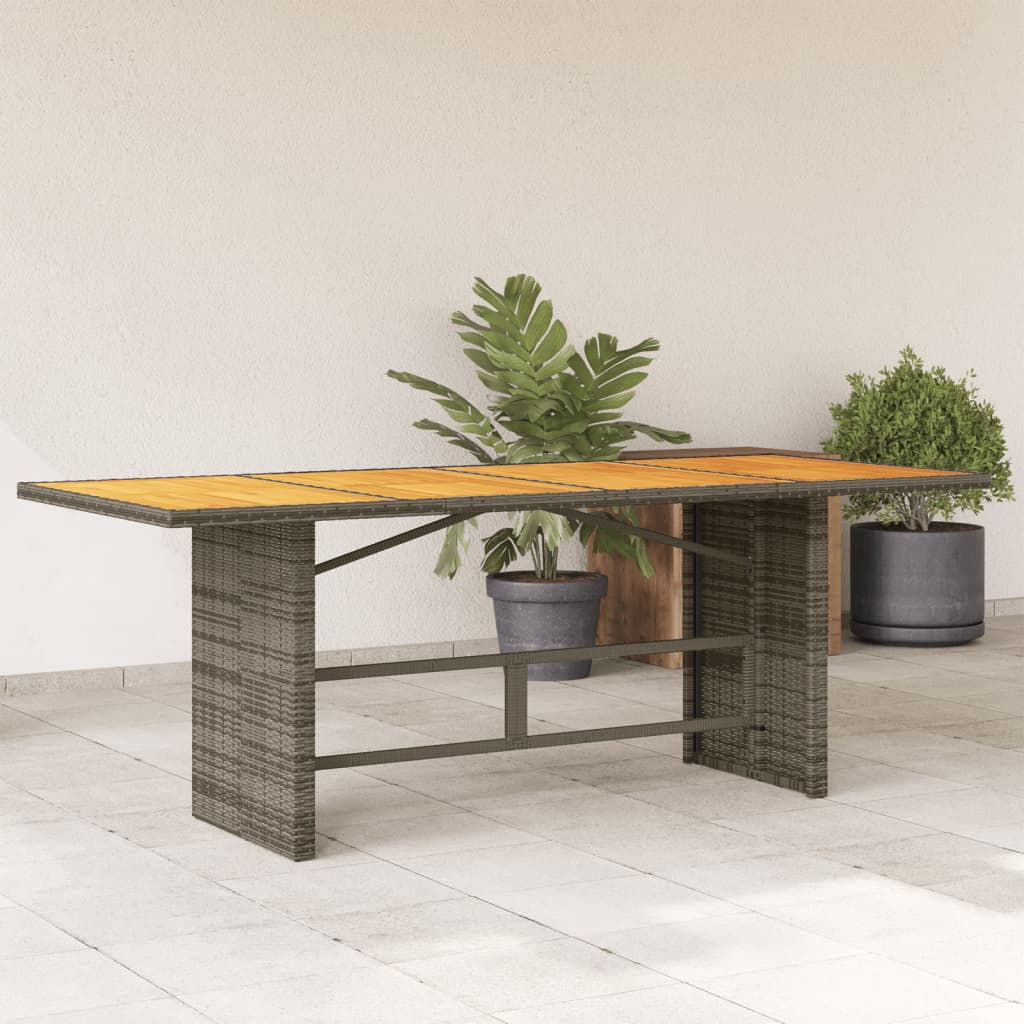 Tuintafel met glazen blad 190x80x75 cm poly rattan