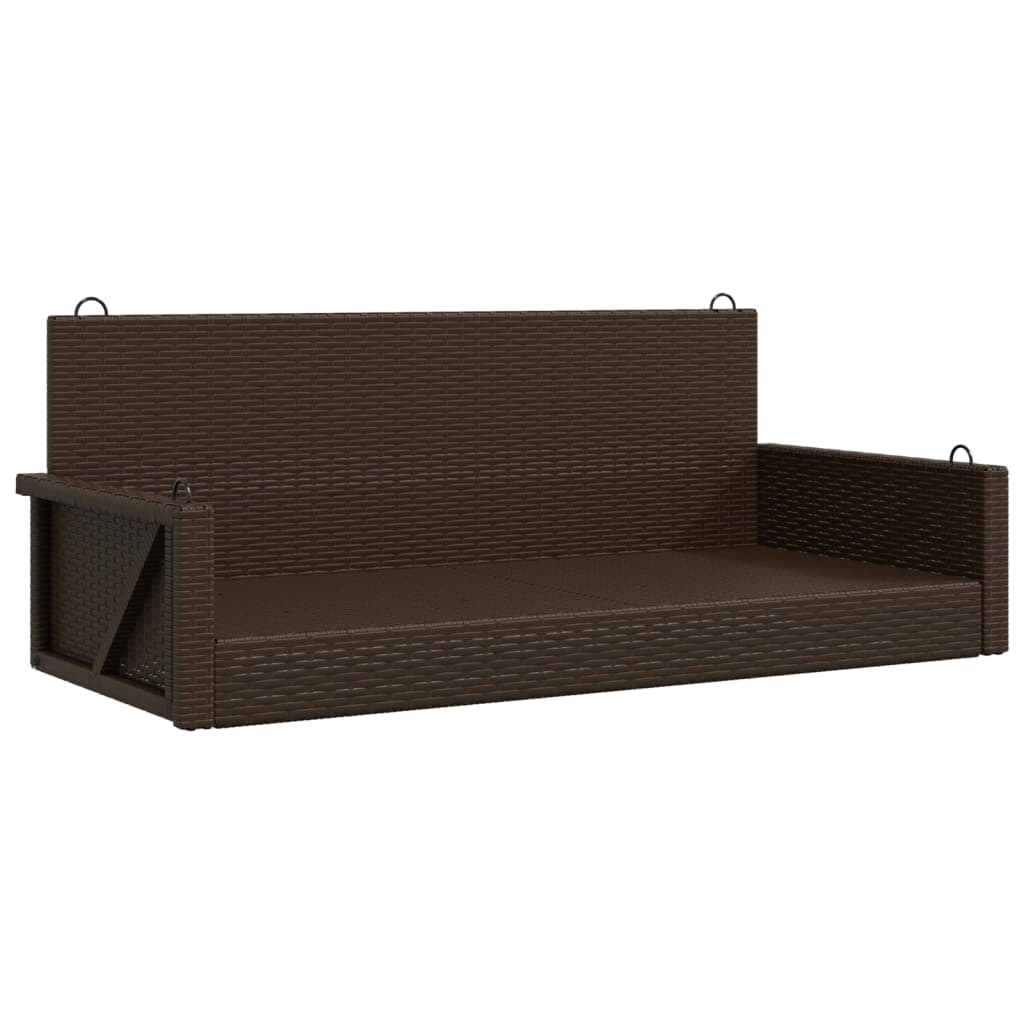 Schommelbank met kussens 119x56x48 cm poly rattan