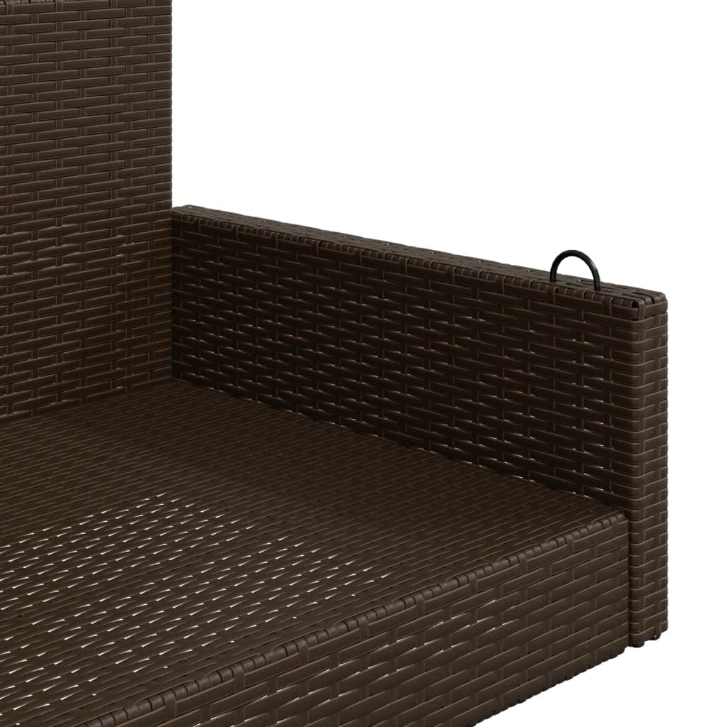 Schommelbank met kussens 119x56x48 cm poly rattan