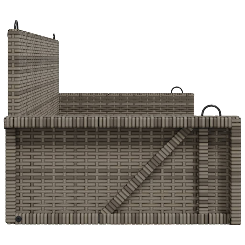 Schommelbank met kussens 119x56x48 cm poly rattan