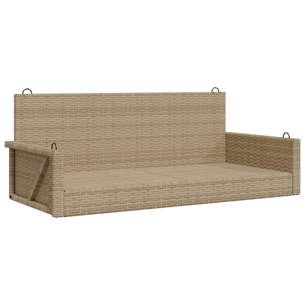 Schommelbank met kussens 119x56x48 cm poly rattan