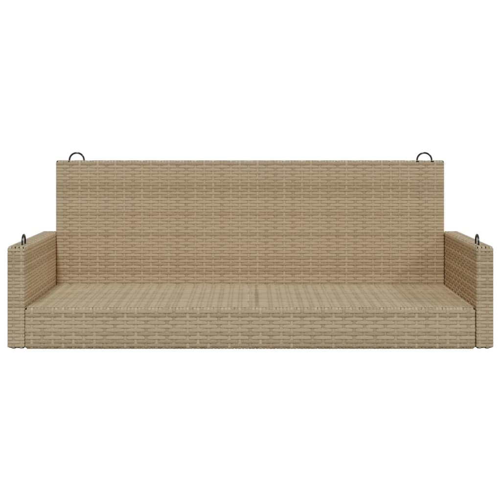 Schommelbank met kussens 119x56x48 cm poly rattan