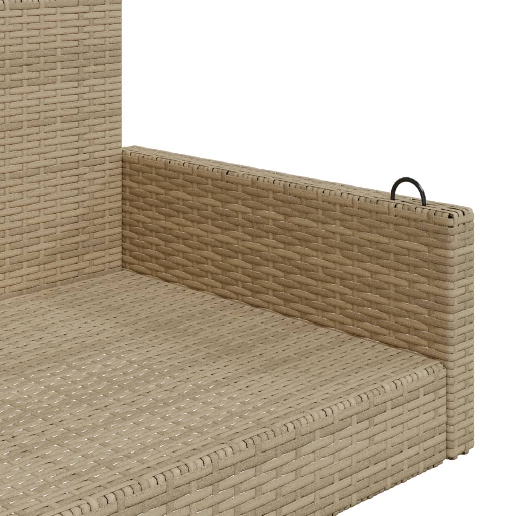 Schommelbank met kussens 119x56x48 cm poly rattan